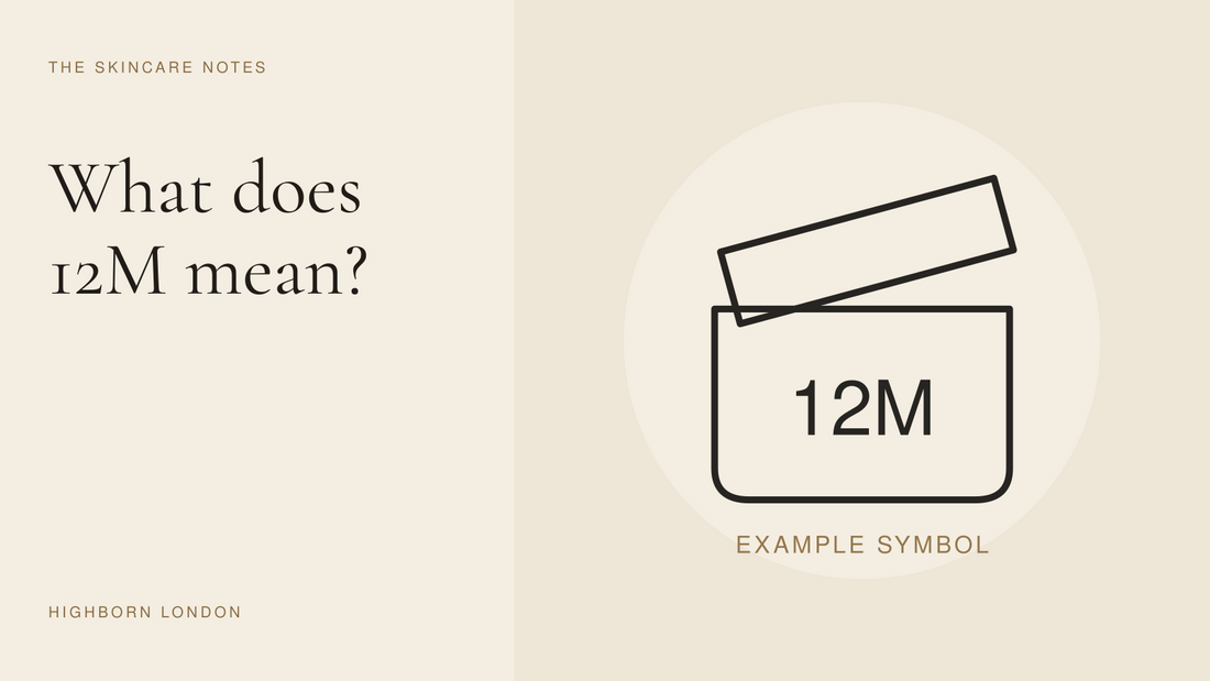 What does 12M mean? The open-jar 12M period-after-opening example symbol.